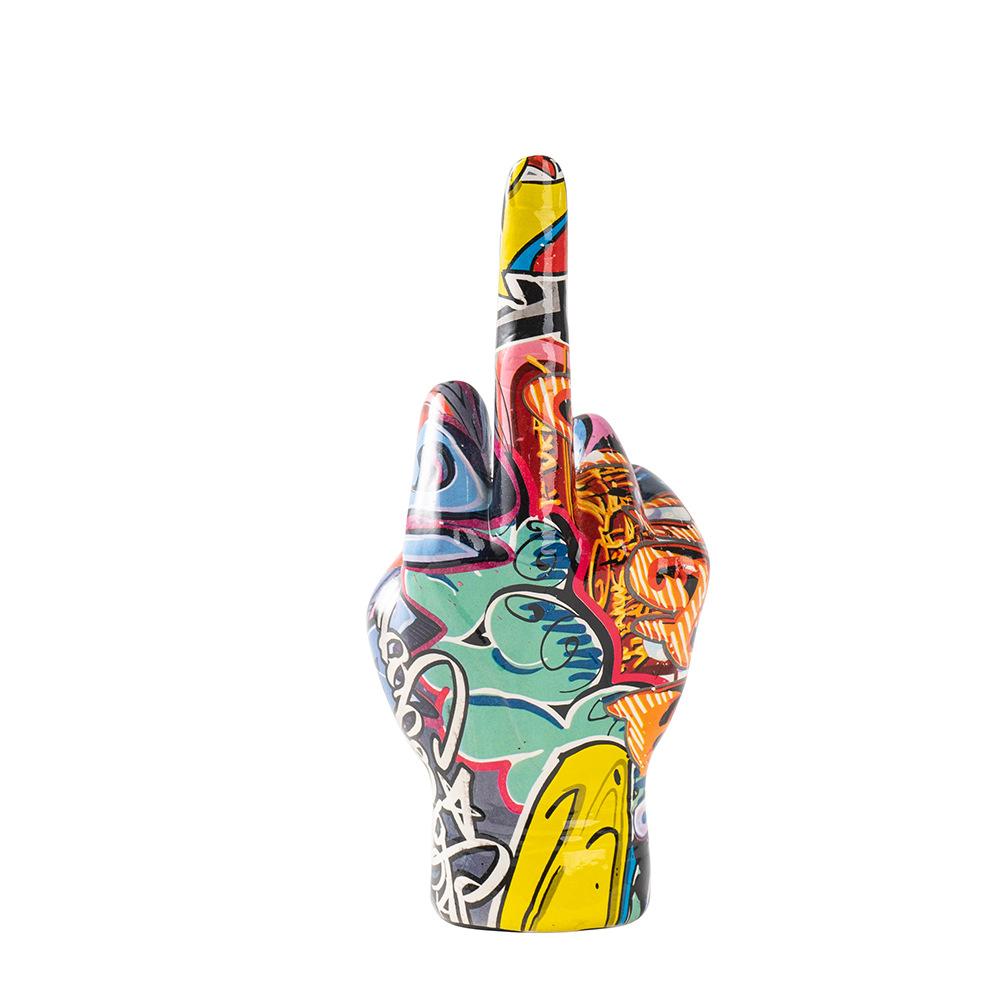 New Product Graffiti Middle Finger Gesture Finger Resin Ornament Best Home Tabletop Living Room Office Use Decoration Crafts