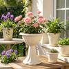 Vaso da Fiori in Plastica, Fioriera a Forma di Calice, Fioriera Leggera con Fori di Drenaggio Decorativi per Interni Esterni Giardino Patio
