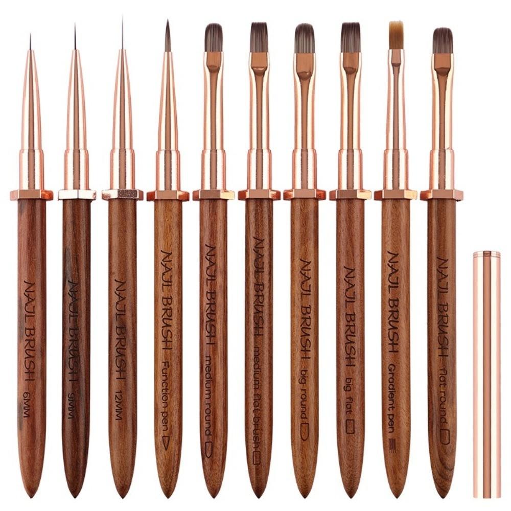 Sandalwood Handle Nail Design Pen Portable Pen Detail Brush New Manicure Pen Nail Salon