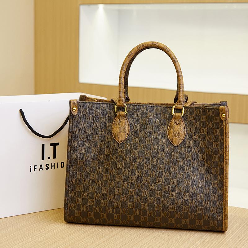 

Летняя новая женская сумка с принтом букв, ретро контрастная сумка-тоут, большая вместительная сумка на плечо