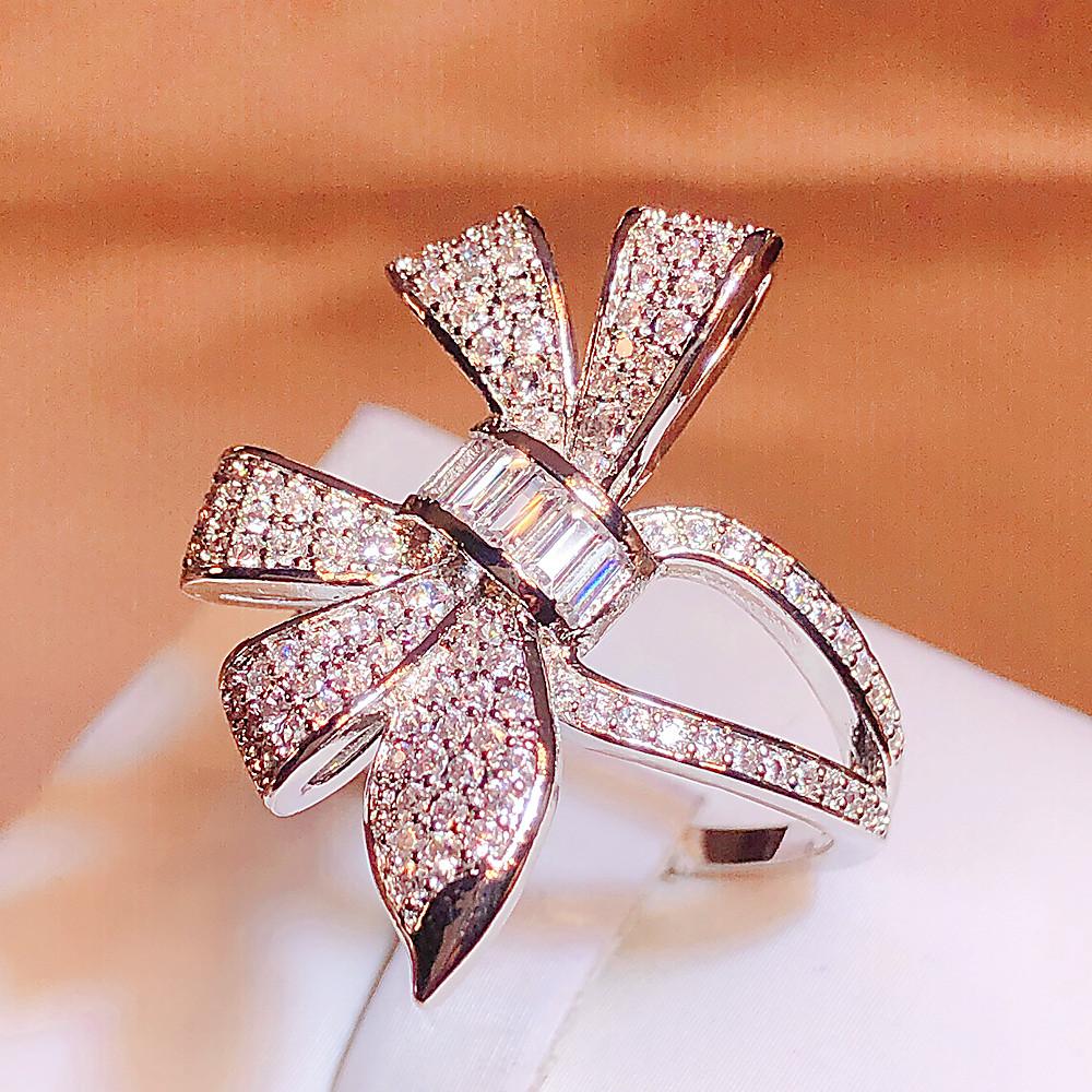 

Высокое качество кольцо с бабочкой для женщин, ювелирные изделия в форме листа, сияющее модное кольцо с цирконом для вечеринок, ювелирные изделия, женские украшения 9 белый