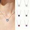 S925 Sterling Silver Zodiac Gemstone Pendant Necklace - European & American Bestseller