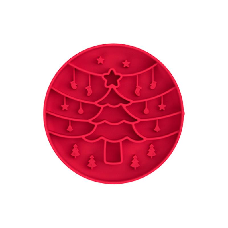 Domácí vánoční stromeček silikonová miska na pomalé krmení s přísavkou