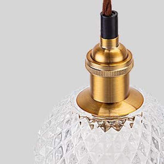 Cerdeco PDT33 Pendelleuchte mit zartem Glasschirm, Hängeleuchte, Atmosphärischer Schatten, Messingbeschichtet und Glas, Innenbeleuchtung, E17-Fassung,