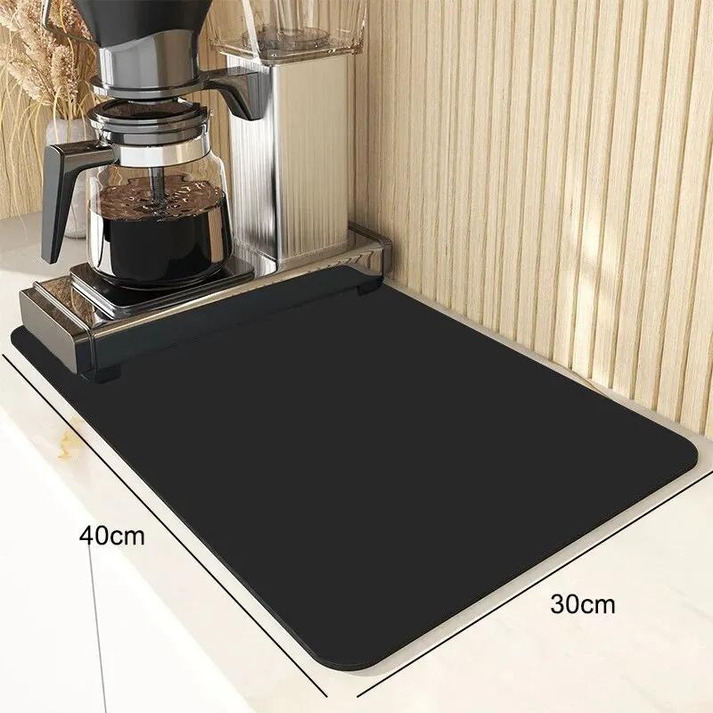 

1 шт. Однотонный коврик для сушки, нескользящий впитывающий коврик, кухонная стойки, дренажные коврики, салфетки для стола 30x40cm