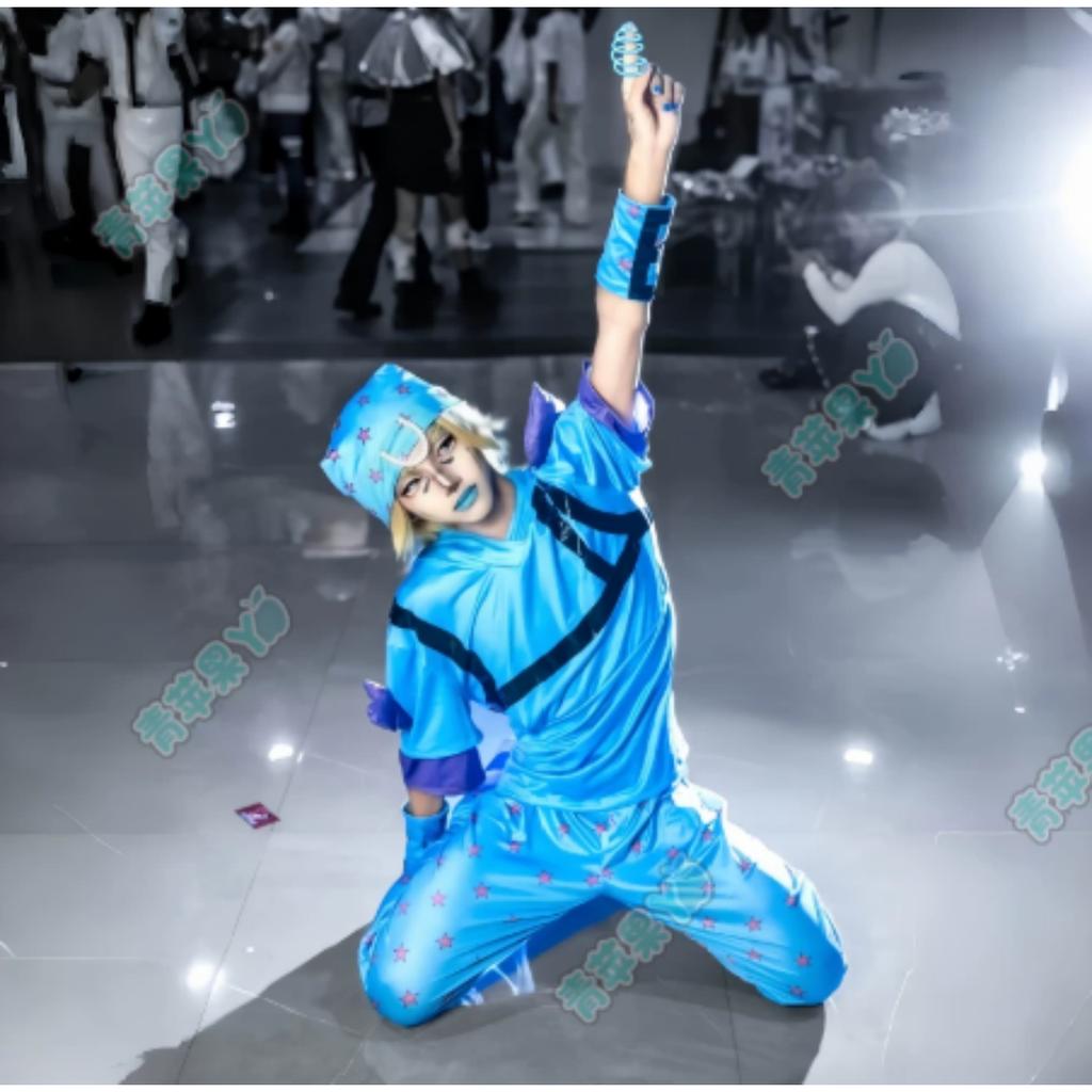 JoJo's Bizarre Adventure Steel Ball Run Jonathan Johnny Joestar Cosplay Costume Anime Game Suit Halloween Party Role Play Outfit