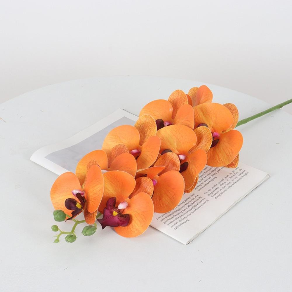 3D Printing Simulation Butterfly Orchid Flower 9 Heads Fake Moth Orchids  Hotel Restaurant