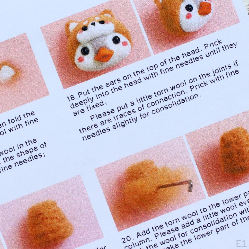 Animal Penguin Felting for Dry Felting, Wool with Tool Starter Christmas Doll