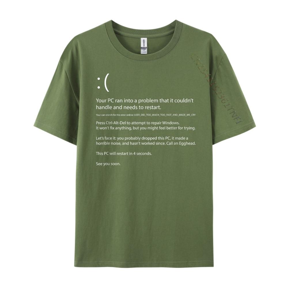 Blue Screen Of Death Windows Error Computer Geek Tee Shirt Clothes Meme Tshirt Plus Size Mardi Gras