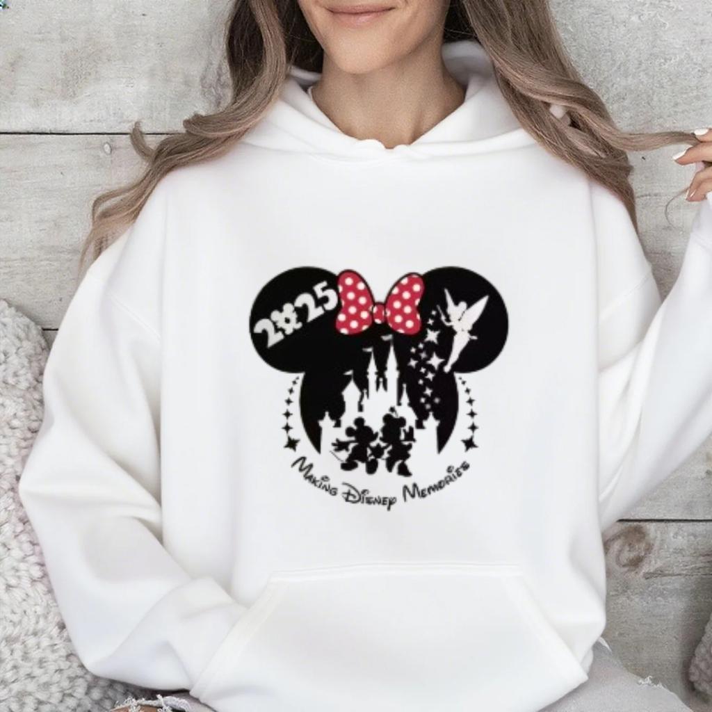 Disney Mickey and Minnie Family Vacation Print Multi-color Available Spring and Autumn Hoodie, Disney Journey Top for Girls