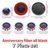7Pcs 50th Anniversary Fiber Black Car Hood Front Rear Trunk Emblem Badge For BMW F20 E36 E46 X6 M4 E60 E93 E87 G01 G20 X3 X5 F30 FV7