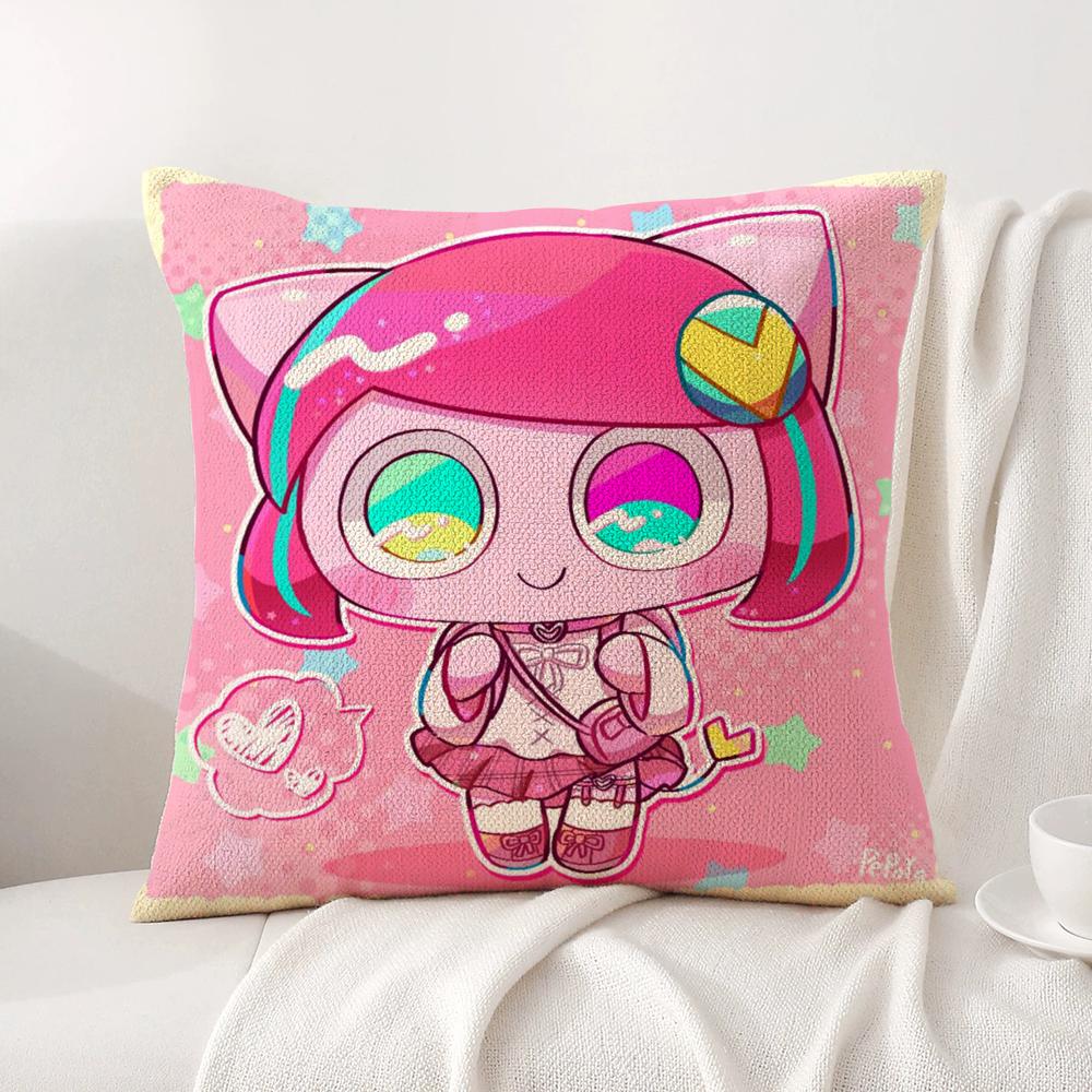 Cartoon P-Pepoyos Cushion Cover Summer Coolness Linen Fabric Double-Sided Printing Pillow Case Sofa Home Decor Gift