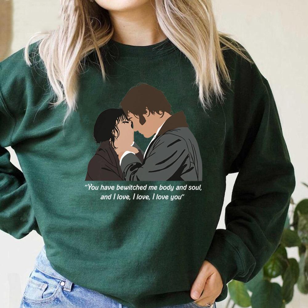 Pride and Prejudice Sweatshirt Jane Austen Sweater Mr Darcy Hoodie Women Long Sleeve Sweatshirt You Bewitched My Body And Soul