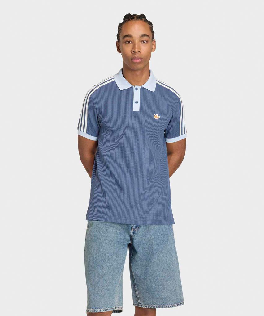 Adidas Waffle Knit Polo Shirt - Blue / Kx1230