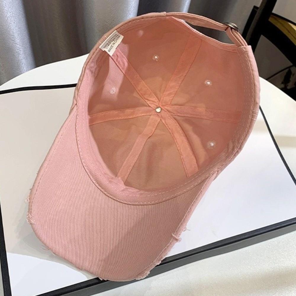 Letter Embroidery Sunscreen Cap Washed Cotton Trend Hat Versatile Embroidery Hat Unisex