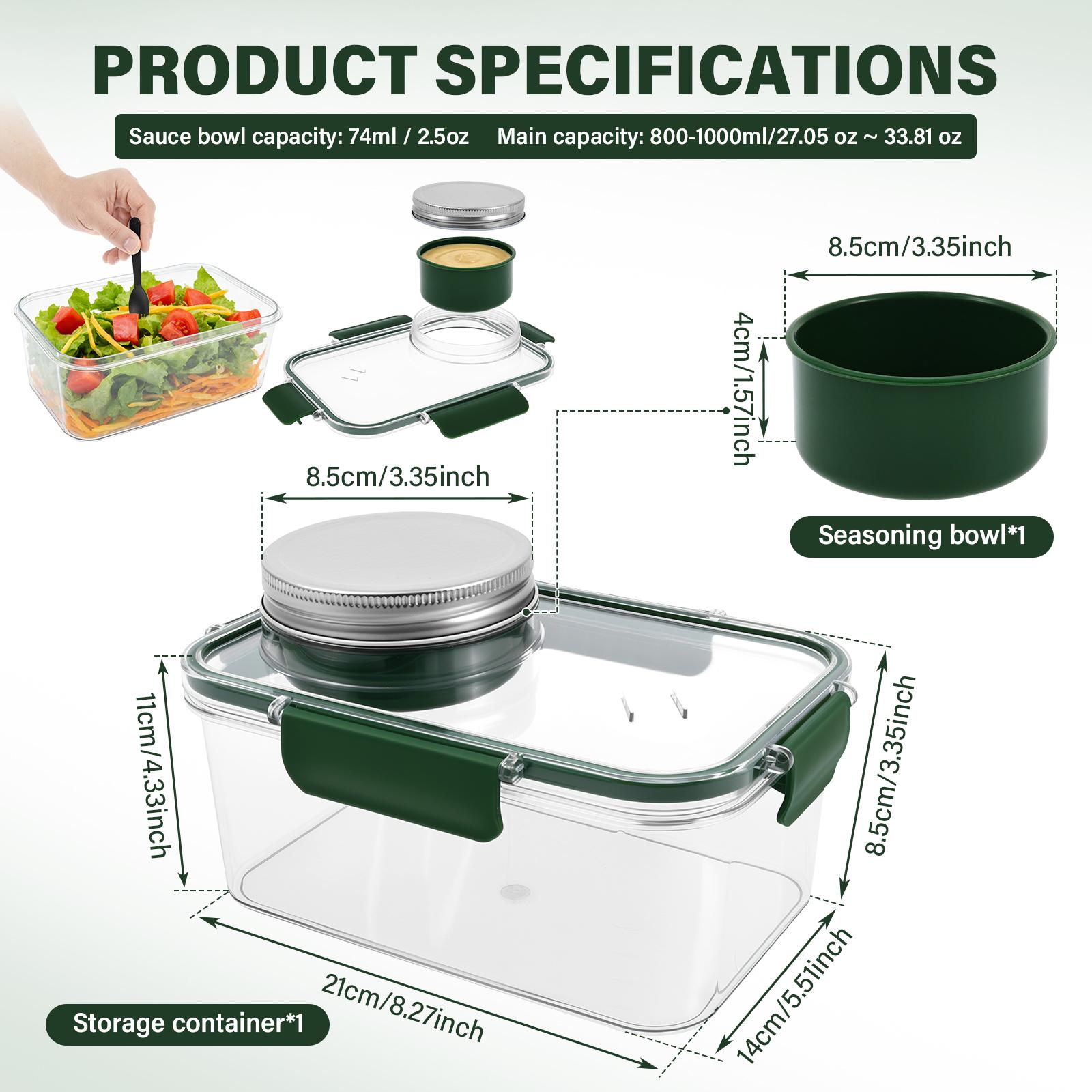

Salad Pod Lunch Box Mason Jar Salad Box Portable Fruit Salad Food Container Leak Proof Bento Box For Office School Travel Picnic