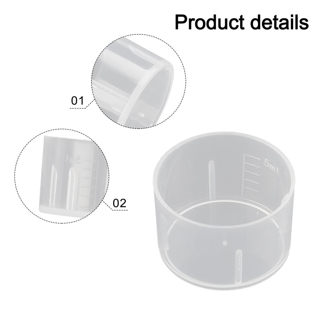 100 ks plastových odměrek 5ml pro umělecké a řemeslné projekty, nové