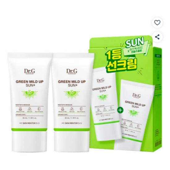 Dr. G Green Mild Up Sun+ SPF50+ PA++++ Tone-Up & UV Protection Set 35ml x 2ea