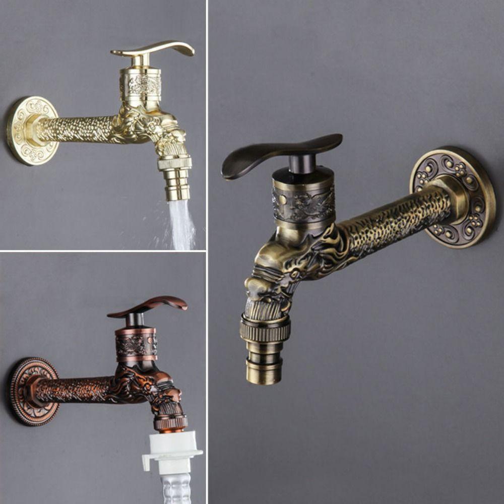 Bronze Finish Antique Tap Bronze Ceramic Valve Core Wall Mounted Bibcock Mop Pool Use