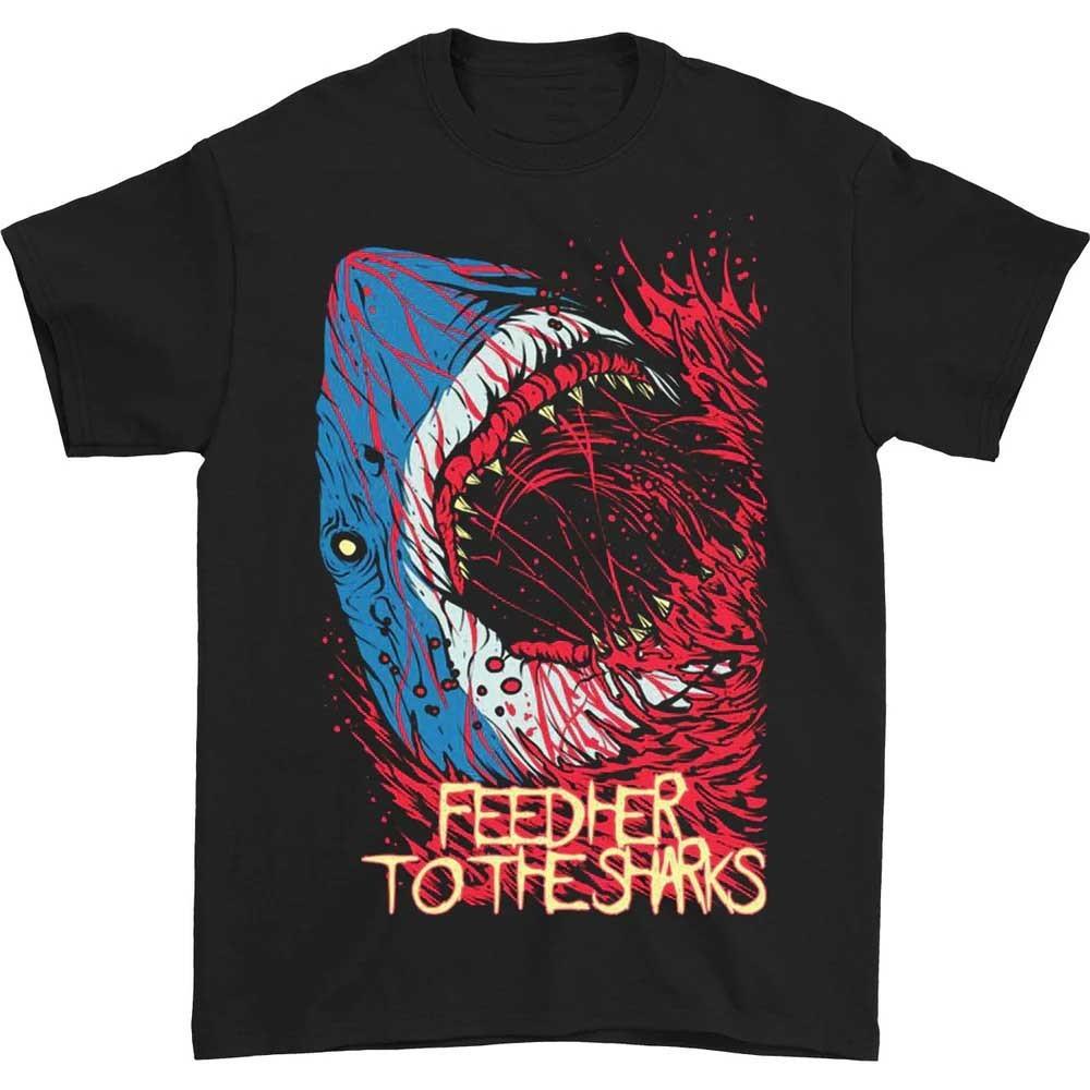 

Винтажная Футболка Feed Her To The Sharks - Savage Seas S-4XL Унисекс Группа TT085 XXXL