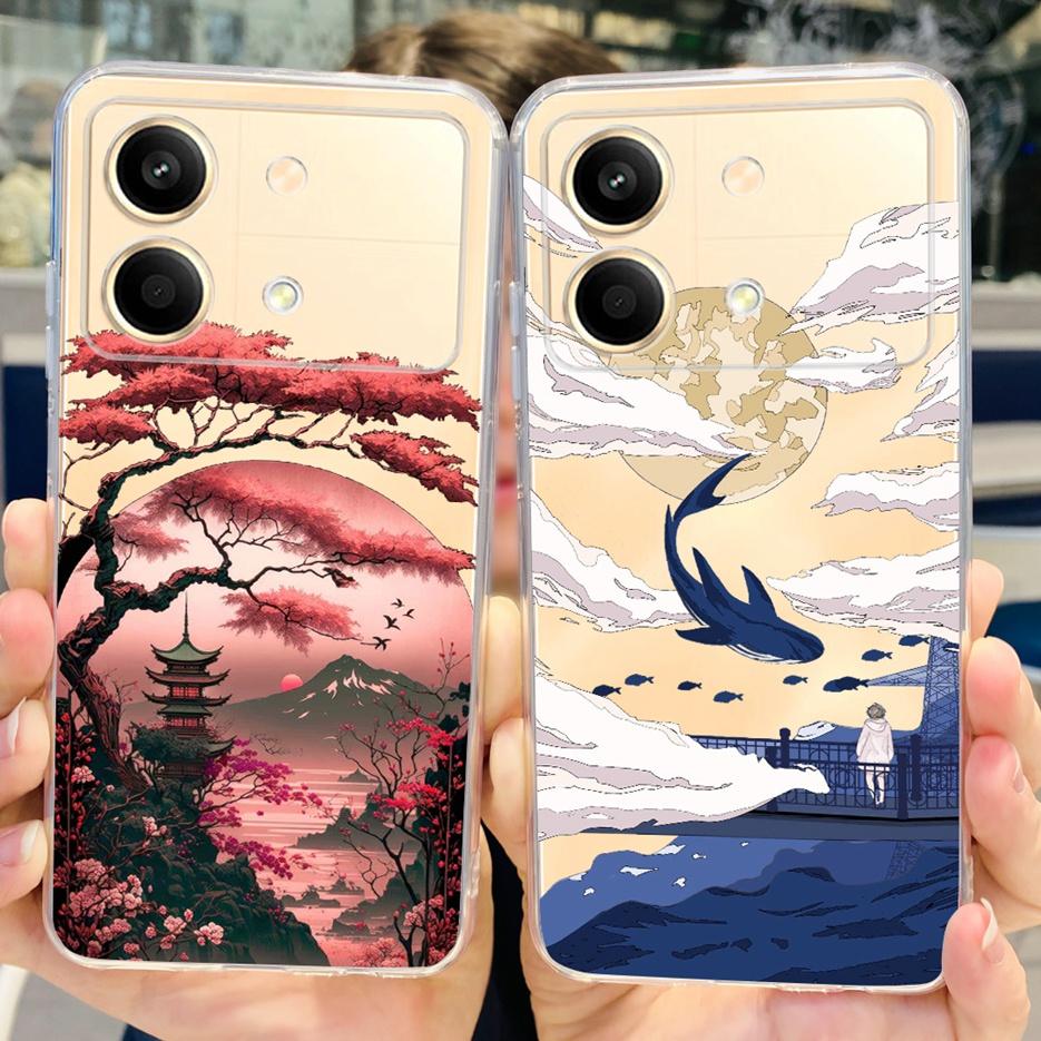For Xiaomi Poco X6 Pro 5G Case New Fashion Painted Cover Clear Silicone Phone Case For Xiaomi Poco X6 Neo PocoX6 Pro Soft Fundas