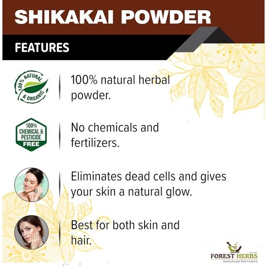 THE FOREST HERBS Naturalna pielęgnacja z natury 100% Czysty Proszek Shikakai, Acacia Concinna Doskonały Proszek Kondycjonujący do Włosów Na Włosy 200g, Wszystkie, (1 liczba)