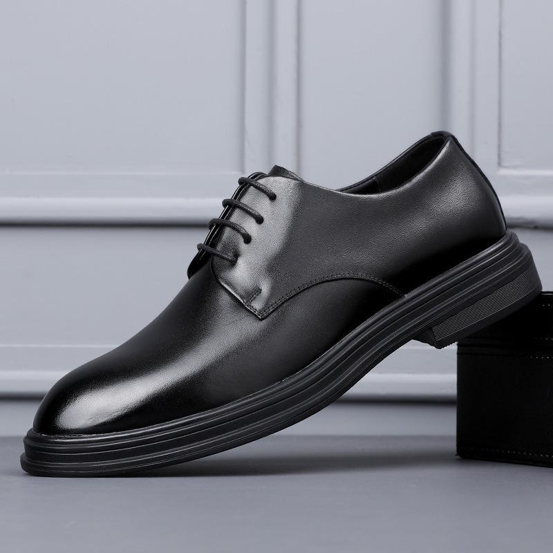 Fashion Designer Leather Increase Men's Derby Shoes Fashion Black Increase Men's Wedding Shoes Spring Autumn Business Dress Shoe Male