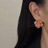 Natural cascading petals flower stud earrings temperament versatile niche design exquisite elegance unique fashion earrings