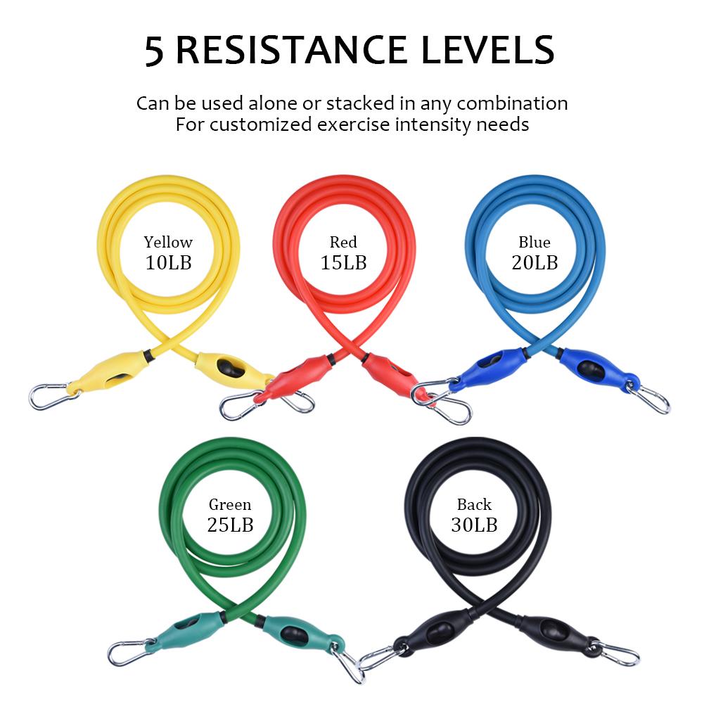 Resistant Band Set, 10pcs Anti Snap Exercise Tubes and Latex Bands for Fitness Training