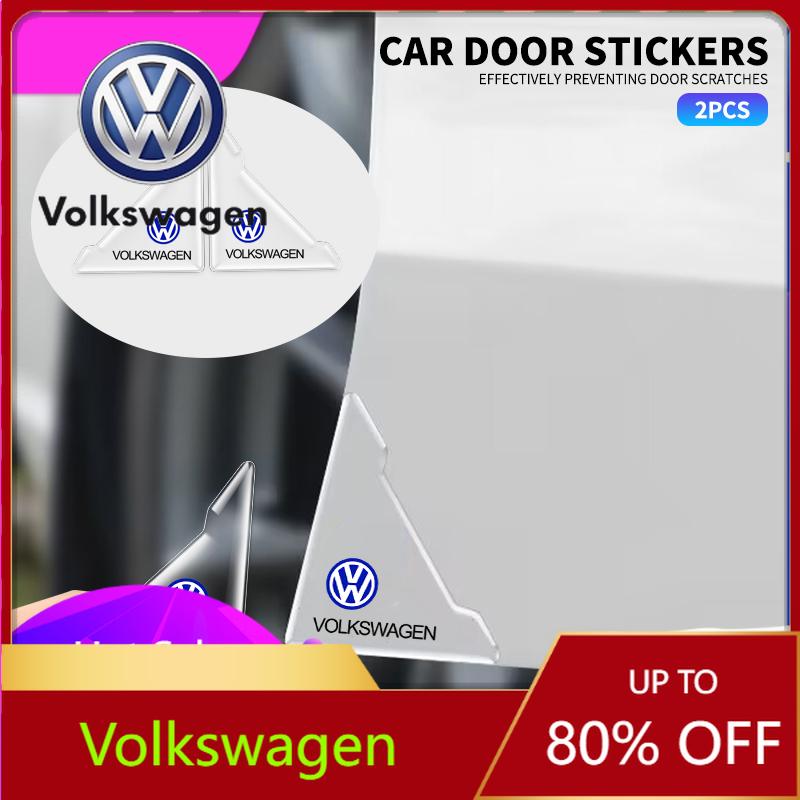 Valve Stems Caps Car Sticker For VW Volkswagen Jetta MK5 Golf 2Pcs Transparent Car Door Corner Cover Anti-Scratch Protection Sti Ry3