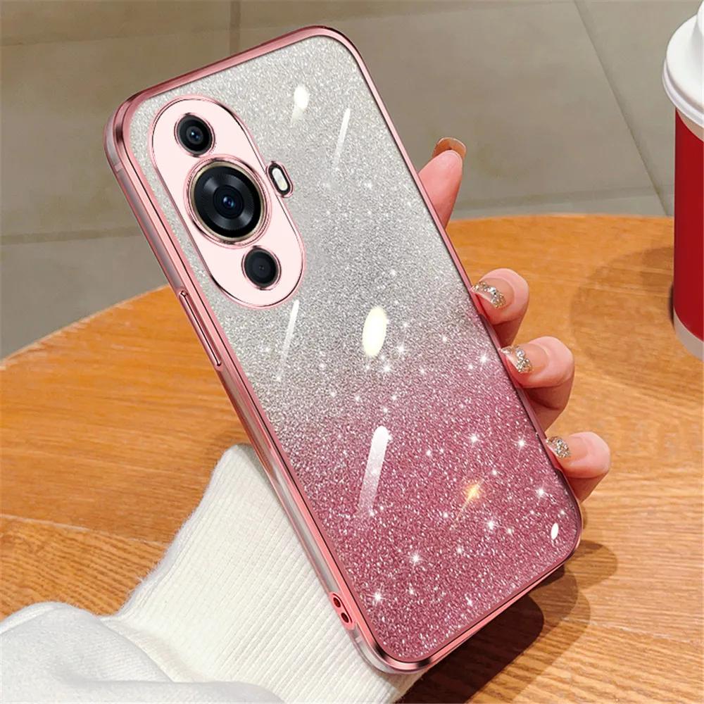 

Прозрачный чехол для телефона с градиентным блестящим покрытием для Huawei Nova 12 11 10 9 8 7 6 5 Pro 7i 9Z 5T SE Y61 Y91 Y70 Y90 Y7A Y6P, мягкий чехол For Nova Y61