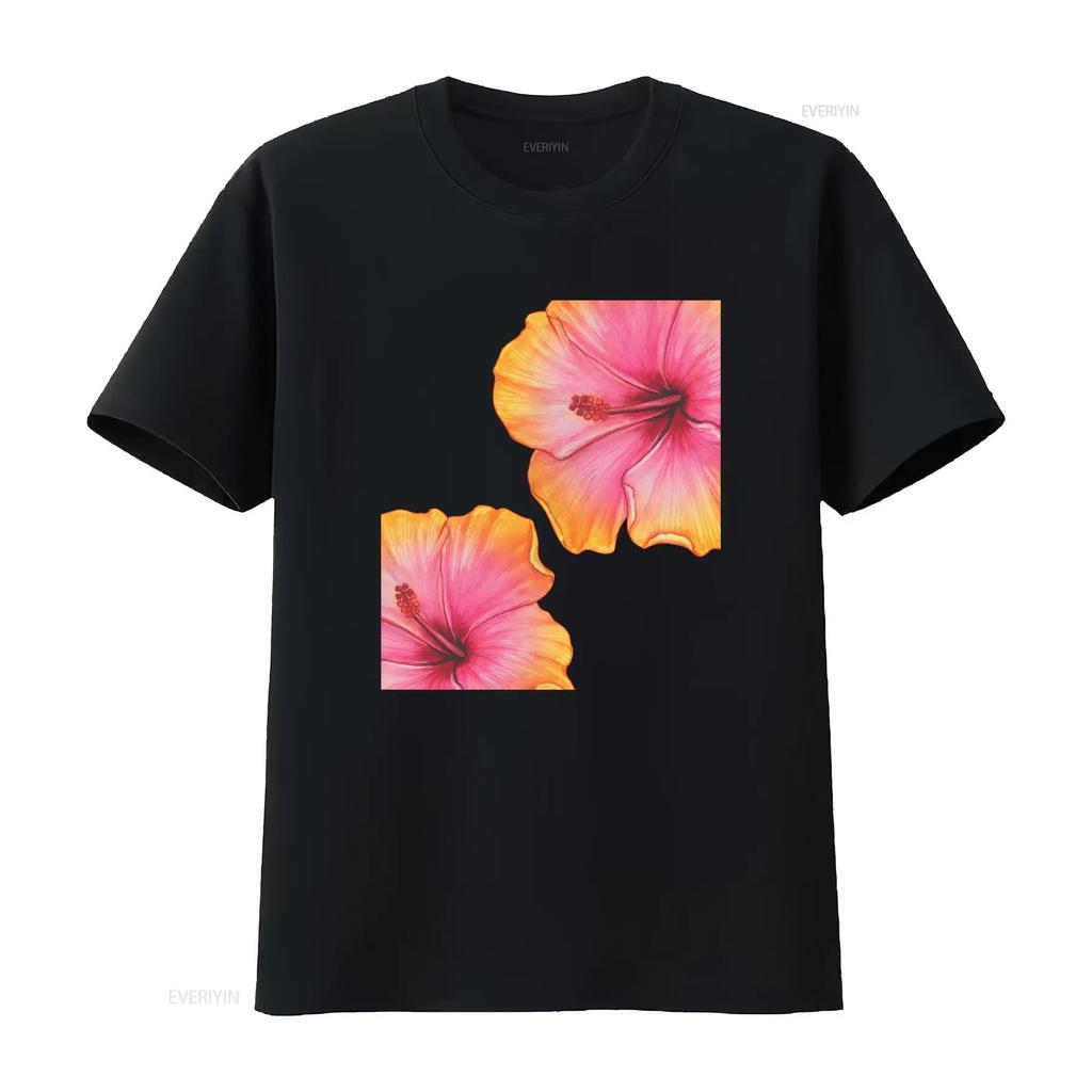 Floral T Shirt Vibrant Hibiscus Design Summer Fashion Casual Wear Beach Days Ideas Travel Style vintage Washed streetwear