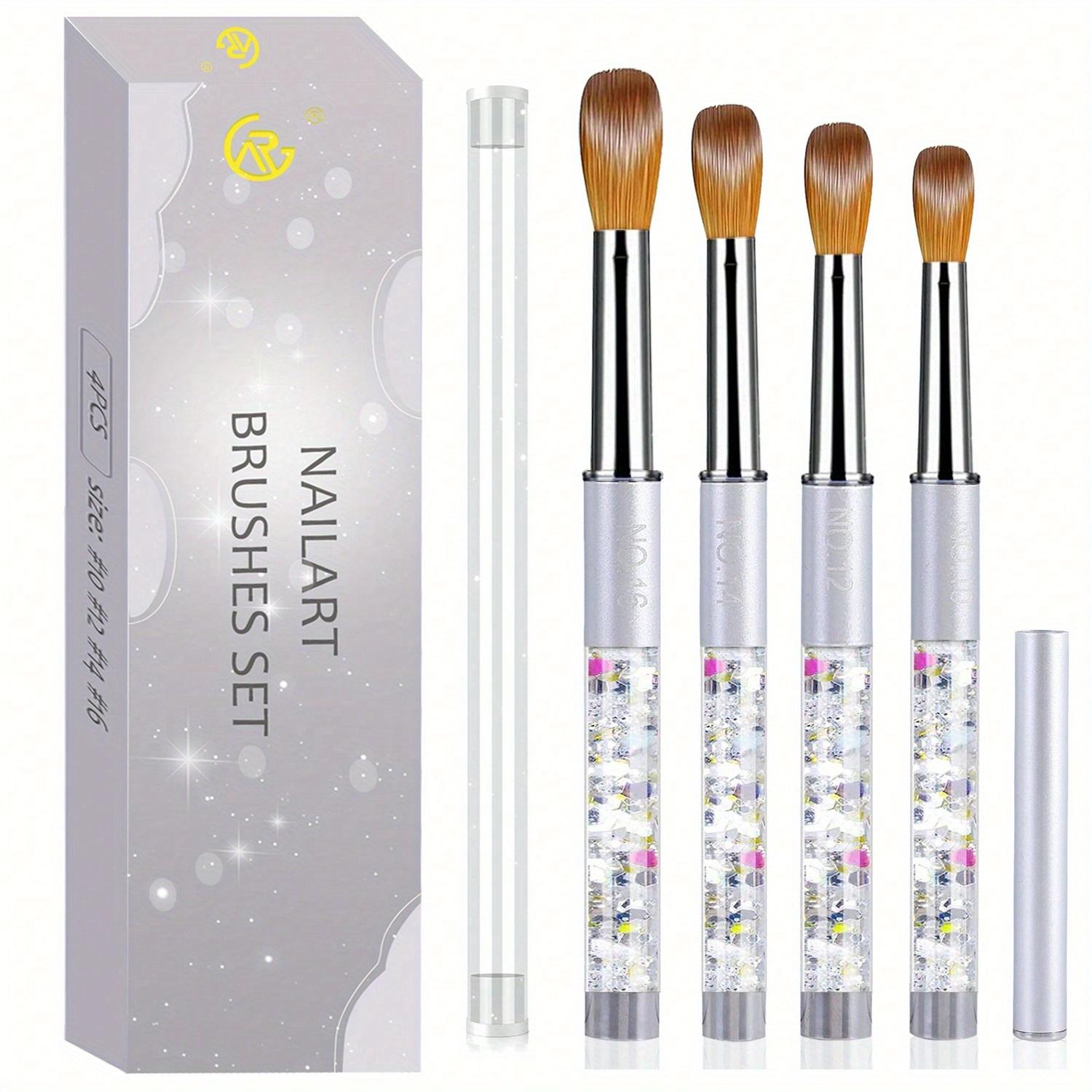 

Набор из 4 акриловых кистей для ногтей, кисть для акриловой пудры, кисть для полигеля, ручка для дизайна ногтей, для женщин, для дома, салона, для самостоятельного дизайна ногтей серебряный