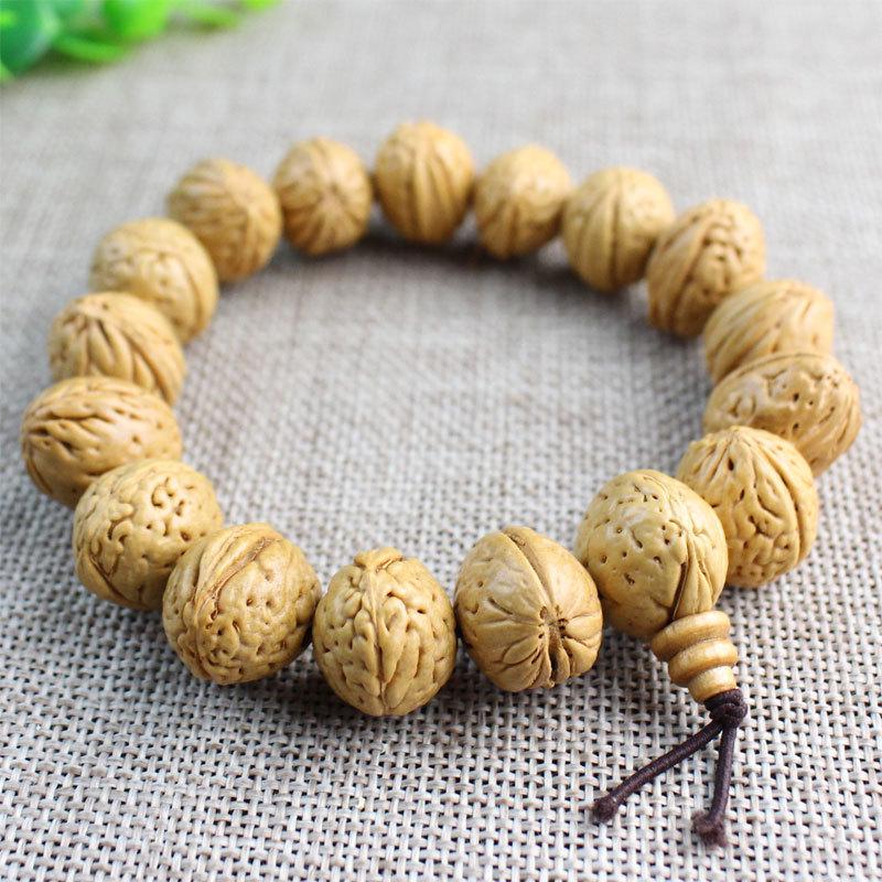Phoenix Eye Bodhi Seed Peach Pit Rosary Beads Bracelet for Men and Women