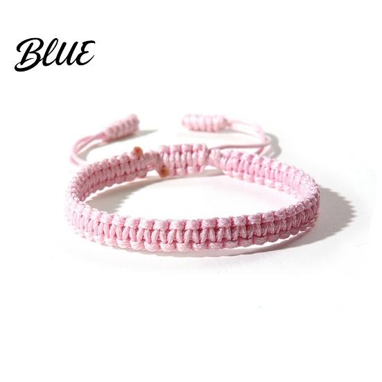 Gender-neutral Bracelet Unisex Hand Rope Adjustable Handmade Braided Solid Color