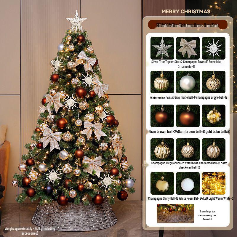 2025 White Flocked Snowy Christmas Tree Set with DIY Ornaments for Home Living Room