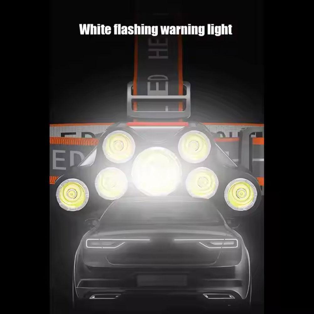7LED Headlamp Rechargeable Waterproof Adjustable 4Modes Lightweight for Outdoor Camping Running Hiking Working