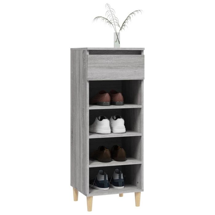 VidaXL Shoe Cabinet Sonoma Grey 40x36x105 Cm Engineered Wood 819778