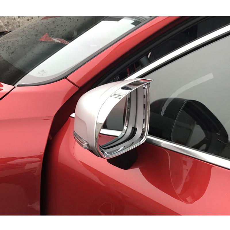 Car Stick Rearview Side Glass Mirror Trim Frame Rain Shield Sun Visor Shade Eyebrow 2pcs For Volvo XC60 2018