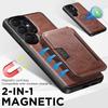 Luxury Leather Phone Case for Samsung Galaxy S26 Ultra S25 S24 S23 S22U Magnetic Attraction Detachable Card Holder Wallet Cover