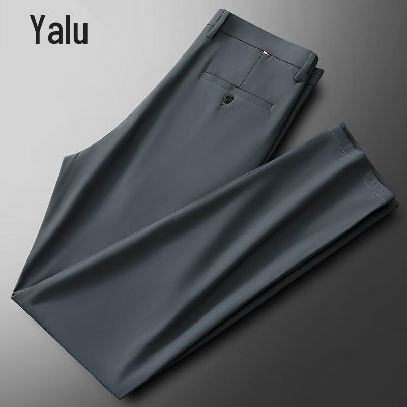 Yalu Men's Milk Silk Elastic Business Casual Pants