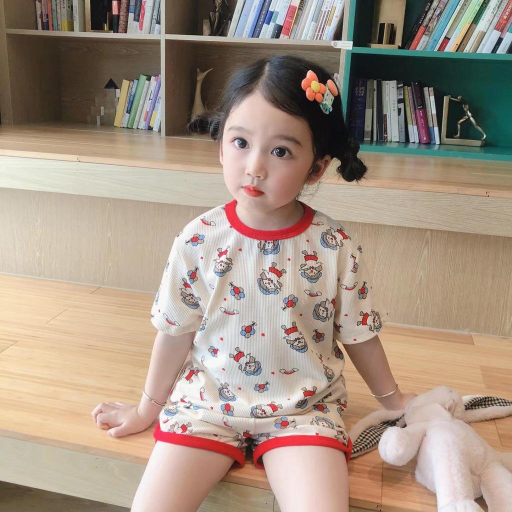 Ice Silk Baby Summer Pajamas - Short-Sleeved and Loose Fit for Boys and Girls