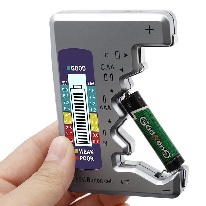 Digital Battery Tester Checker Battery Capacity Tester For C D 9V AA AAA 1.5V Lithium Battery Power Supply Measuring Instrument