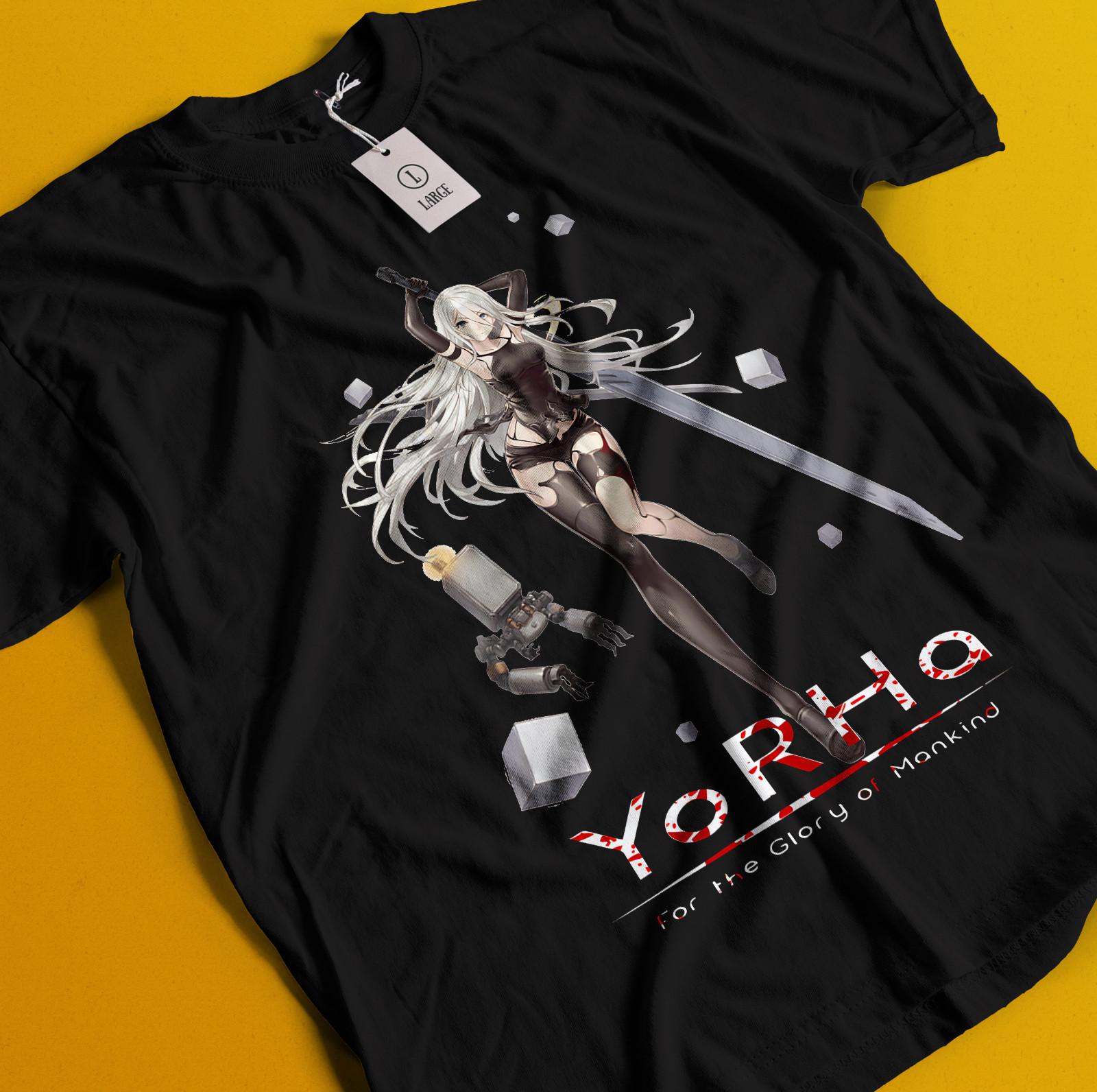 Nier Automata T-Shirt Mens Womens Tees Top YoRHa 2A Shirt 2B 9S Emil Tshirt Anime Kaine Devola Waifu S