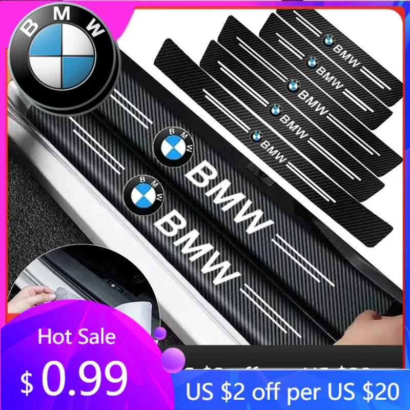 BAGE7 Car Sticker Hot 2025 M 1/4/5Pcs Car Door Sill Scuff Plate Decor Carbon Fiber Stickers For BMW X1 X2 X3 X4 X5 X6 X7 F30 F10 E28 E