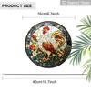 2D Flat Stained Glass Rooster Window Decoration, 6.3/7.87inches Colored Glass Plate with Chain, Charming Sun Catcher Home Decor, Unique Holiday
