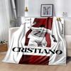 Ronaldo's Powerful Football Legend Cr7 Blanket Comfortable Perfect for Chair Sofa Office Four Seasons Multipurpose Digital Print