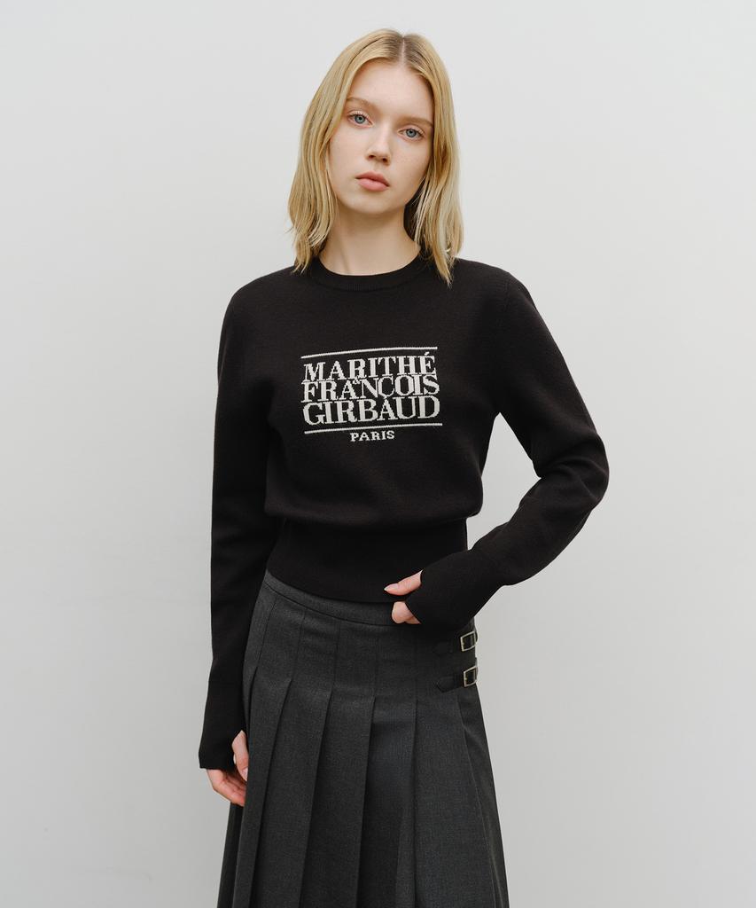 Malittepeulangsowajeobeo W Classic Logo Crop Knit Black