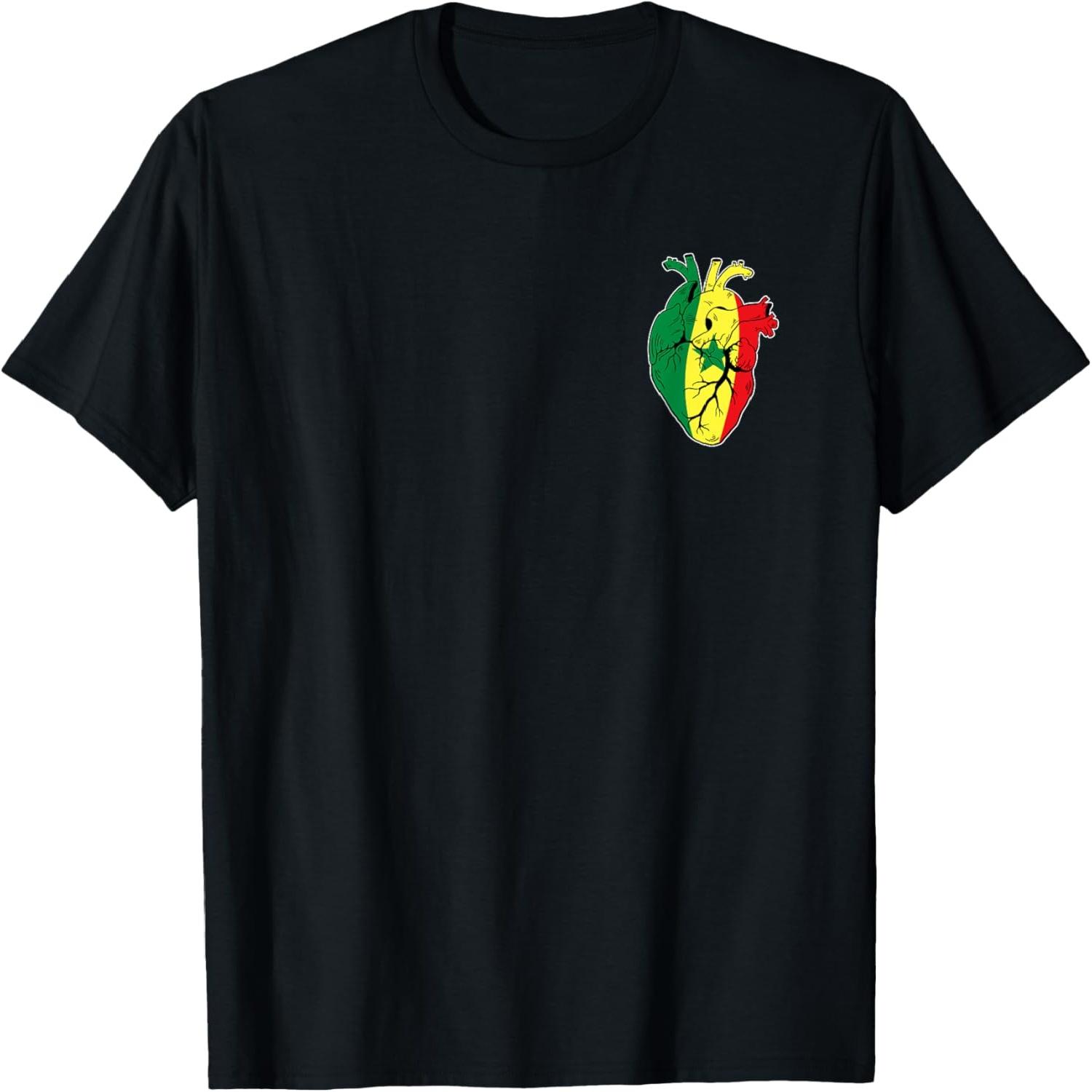 Senegal Flag Anatomical Heart Funny Soccer Game Player Humor T-Shirt S