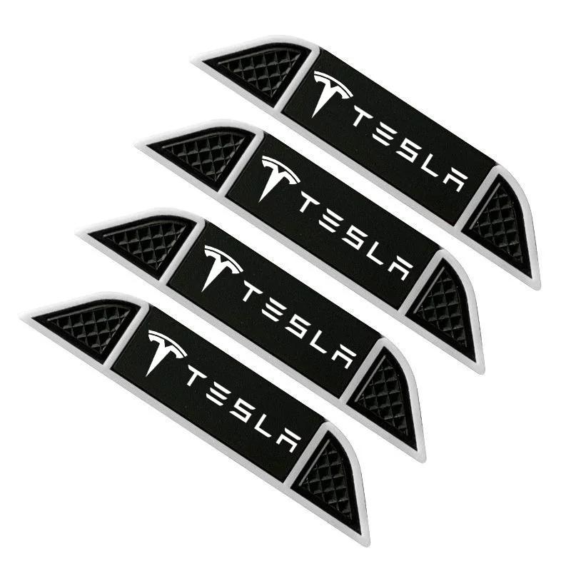 

Car Sticker Tesla 4Pcs Car Door Edge Anti-collision Sticker Car Bumper Guard Corner Protection Rubber Strip For Tesla Model S X